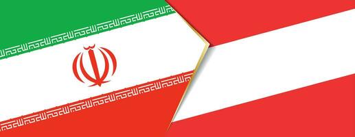 Iran and Austria flags, two vector flags.