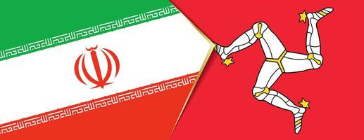 Iran and Isle of Man flags, two vector flags.