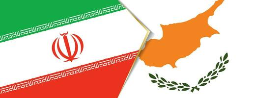 Iran and Cyprus flags, two vector flags.