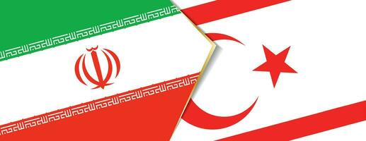 Iran and Northern Cyprus flags, two vector flags.