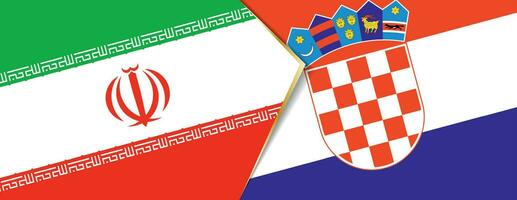 Iran and Croatia flags, two vector flags.