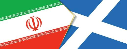 Iran and Scotland flags, two vector flags.