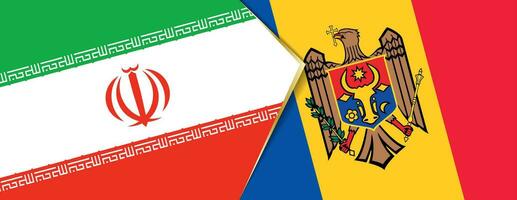 Iran and Moldova flags, two vector flags.