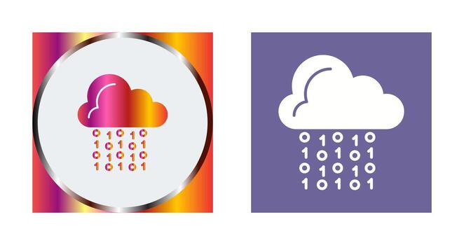 icono de vector de codificación de nube