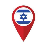 Flag of Israel flag on map pinpoint icon isolated red color vector