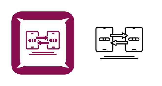 icono de vector de sincronización de datos