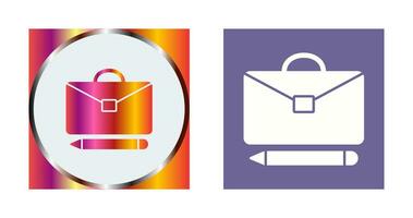 Briefcase and Pen Vector Icon