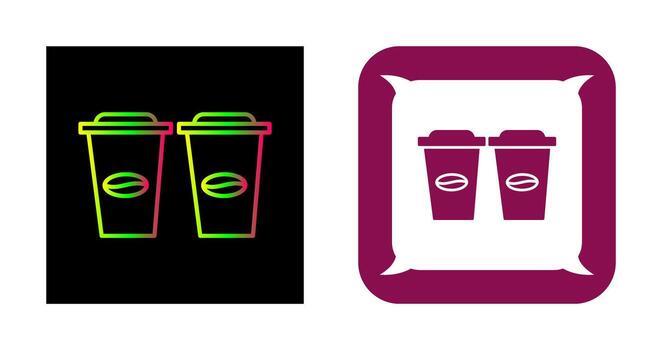 Two Coffees Vector Icon
