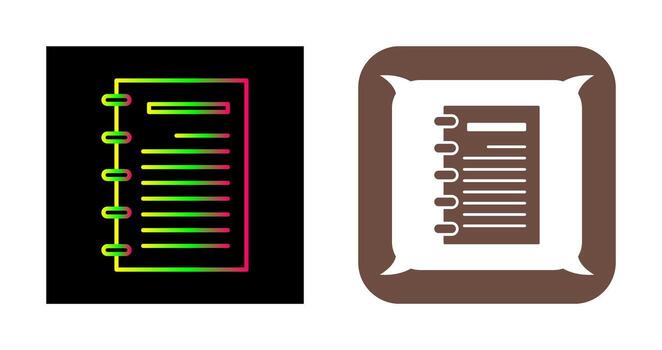 icono de vector de bloc de notas
