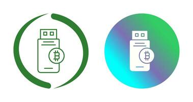 icono de vector de dispositivo usb bitcoin