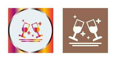 Two Glasses Romantic Vector Icon