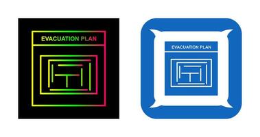 icono de vector de plan de evacuación