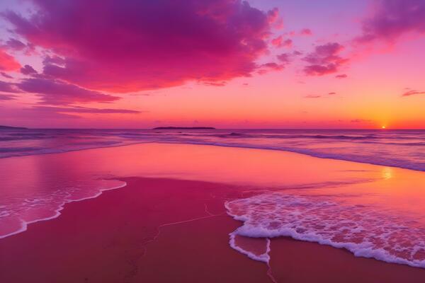 Beach Pink Sunset Stock Photos, Images and Backgrounds for Free Download