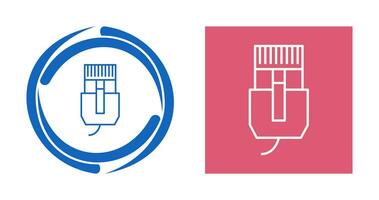 icono de vector de cable de internet único