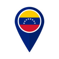 drapeau de Venezuela drapeau sur carte localiser icône isolé bleu Couleur png