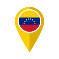 Flag of Venezuela flag on map pinpoint icon isolated yellow color png