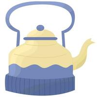 Cute teapots with abstract design. Kettle isolated on white background. vector