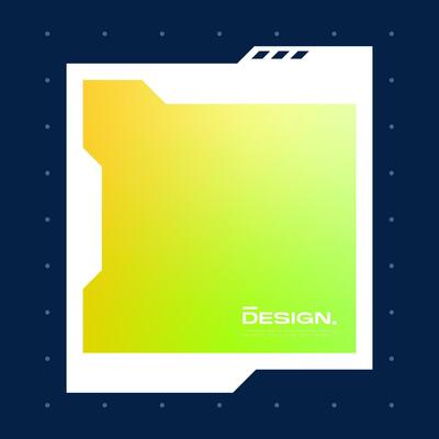 Futuristic square gradient background. Social media frame vector illustration.