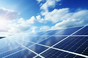 solar paneles generando limpiar energía relucir en ciudad tejados. ai generativo foto