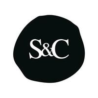 SC Initial logo letter brush monogram comapany vector