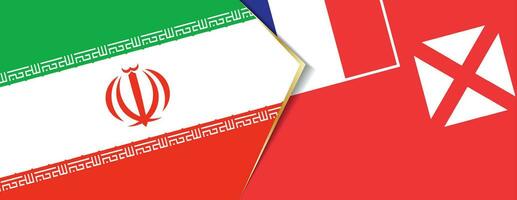 Iran and Wallis and Futuna flags, two vector flags.