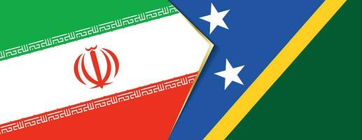 Iran and Solomon Islands flags, two vector flags.