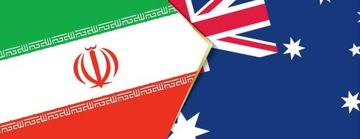 Iran and Australia flags, two vector flags.