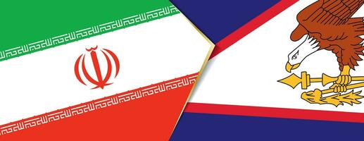 Iran and American Samoa flags, two vector flags.