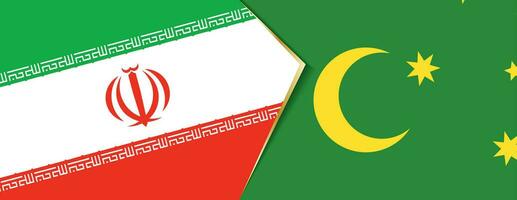 Iran and Cocos Islands flags, two vector flags.