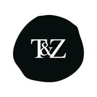 TZ Initial logo letter brush monogram comapany vector