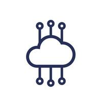 cloud computing icon on white, vector