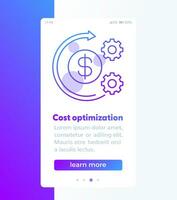 costs optimization banner design with icon vector