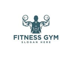 Muscle Fitness Gym Logo Design Modern Vector Illustration.