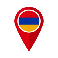Flag of Armenia flag on map pinpoint icon isolated red color png
