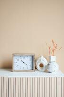 simple modern clock on table photo