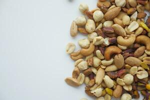 close up of many mixed nuts photo