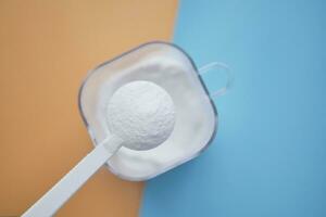 spoon pick baby milk powder top view photo