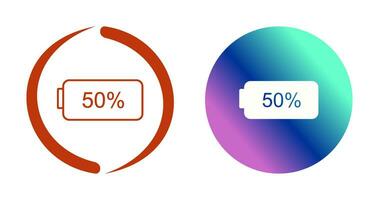 Unique Half Battery Vector Icon