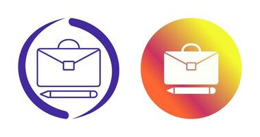 Briefcase and Pen Vector Icon