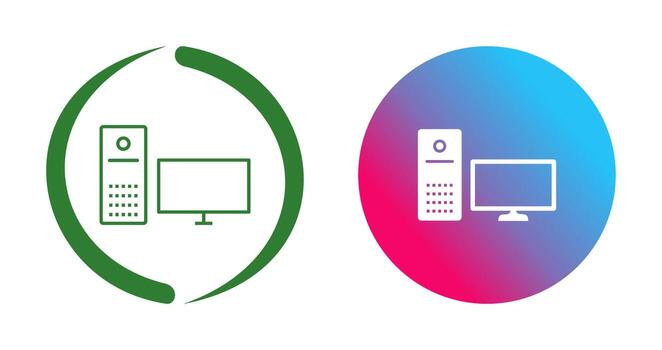 icono de vector de computadora único