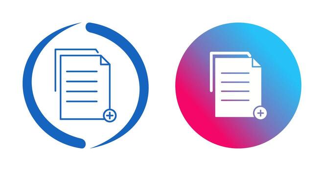 Unique Two files Vector Icon