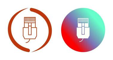 icono de vector de cable de internet único