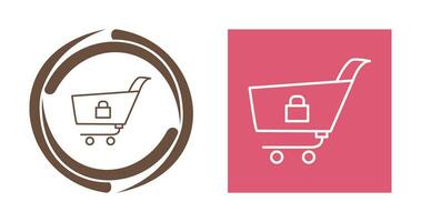 Unique Locked Cart Vector Icon