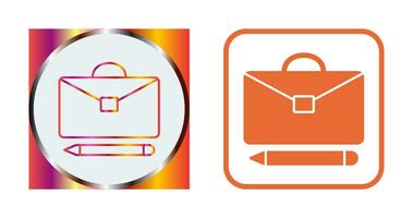 Briefcase and Pen Vector Icon