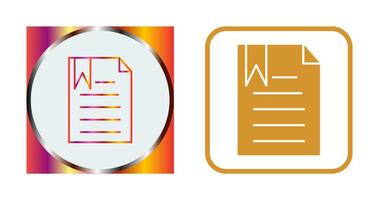 Unique Bookmarked Document Vector Icon