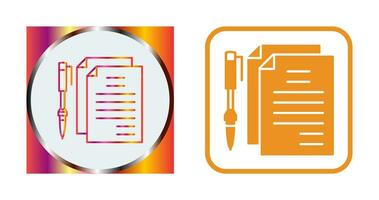 Unique Documents and Pen Vector Icon