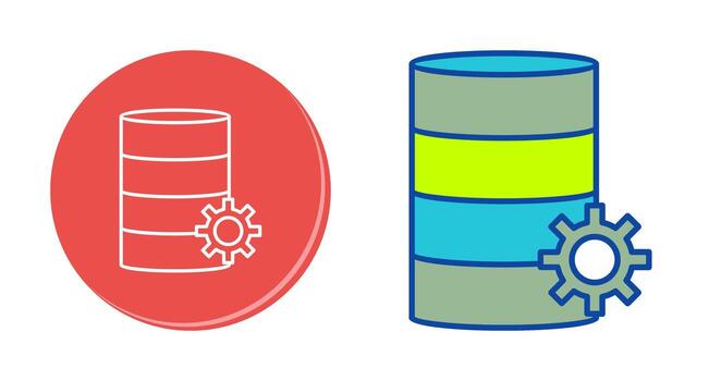 Unique Database Management Vector Icon