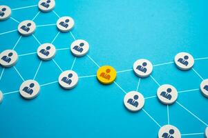 Connecting intermediary. Confidant and liaison. Key employee. Communication channel for negotiations in a severe conflict. Reliable contact line. Data protection and encryption. Mediation photo