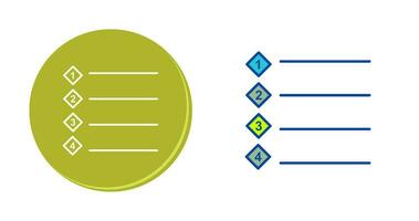 Unique Numbered list Vector Icon