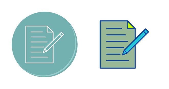 icono de vector de documento de edición único